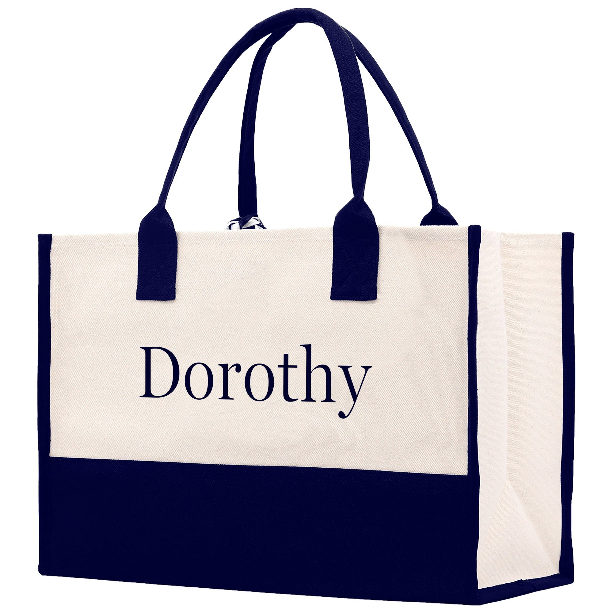 Monogram and Personalized Name Cotton Canvas Tote Bag Initial Tote Bag Letter Tote Bag Birthday Gift Bag Beach Bag Custom Monogrammed Bag