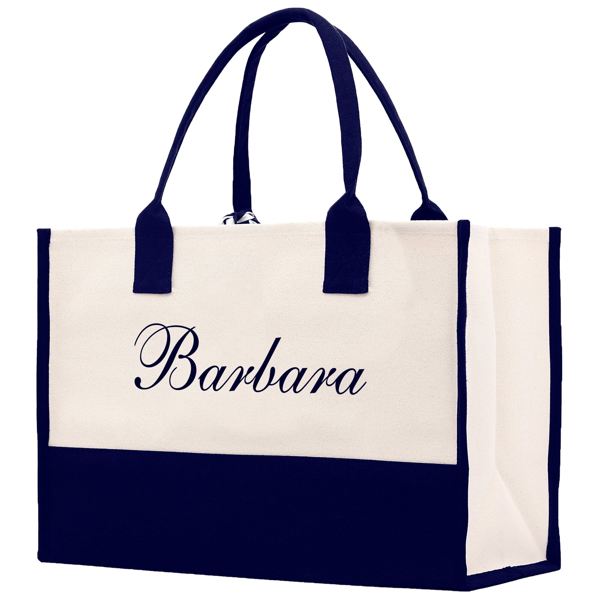 Monogram and Personalized Name Cotton Canvas Tote Bag Initial Tote Bag Letter Tote Bag Birthday Gift Bag Beach Bag Custom Monogrammed Bag