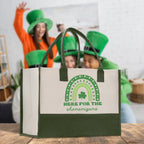 Saint Patrick's Day Personalized Cotton Canvas Tote Bag St Patrick Day Gift Shamrock Bag Lucky St Patrick's Irish Tote Bag Shenanigans Gift