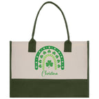 Saint Patrick's Day Personalized Cotton Canvas Tote Bag St Patrick Day Gift Shamrock Bag Lucky St Patrick's Irish Tote Bag Shenanigans Gift