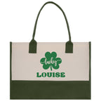 Saint Patrick's Day Personalized Cotton Canvas Tote Bag St Patrick Day Gift Shamrock Bag Lucky St Patrick's Irish Tote Bag Shenanigans Gift