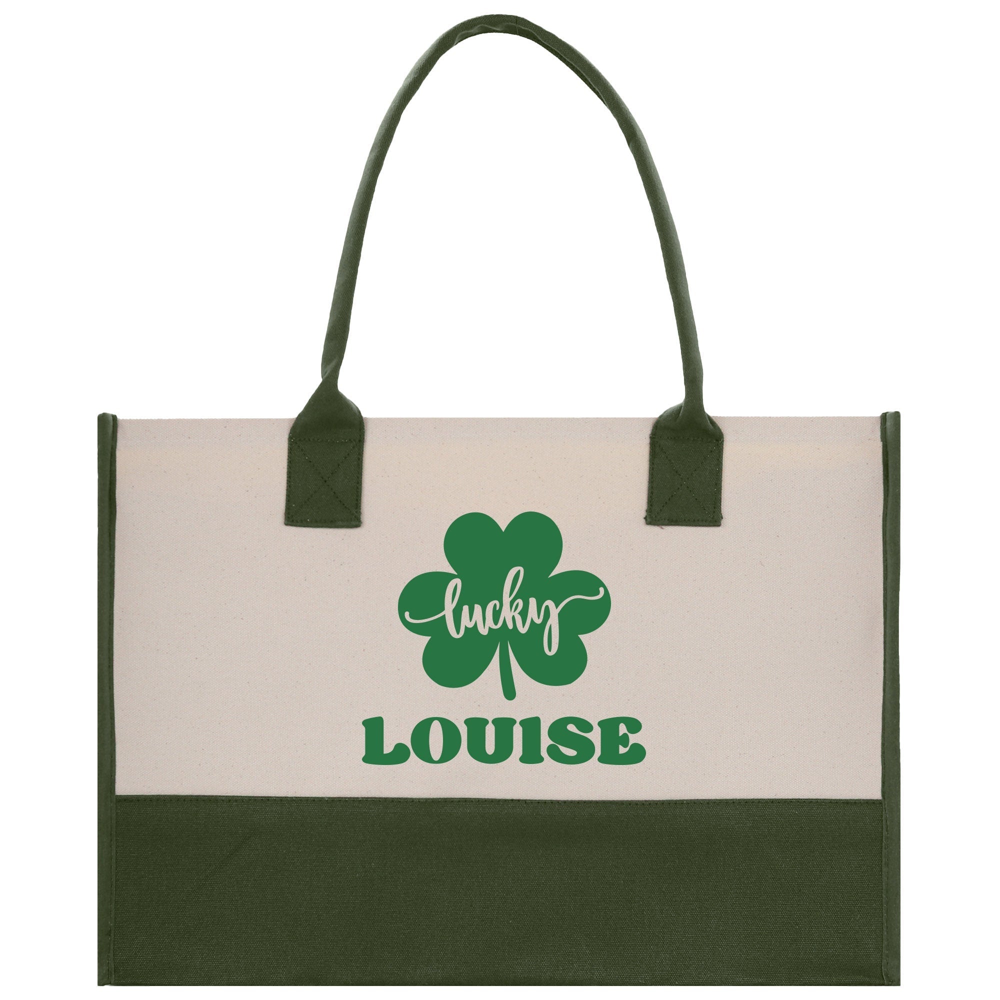 Saint Patrick's Day Personalized Cotton Canvas Tote Bag St Patrick Day Gift Shamrock Bag Lucky St Patrick's Irish Tote Bag Shenanigans Gift