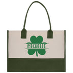Saint Patrick's Day Personalized Cotton Canvas Tote Bag St Patrick Day Gift Shamrock Bag Lucky St Patrick's Irish Tote Bag Shenanigans Gift