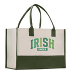 Saint Patrick's Day Personalized Cotton Canvas Tote Bag St Patrick Day Gift Shamrock Bag Lucky St Patrick's Irish Tote Bag Shenanigans Gift