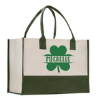 Saint Patrick's Day Personalized Cotton Canvas Tote Bag St Patrick Day Gift Shamrock Bag Lucky St Patrick's Irish Tote Bag Shenanigans Gift
