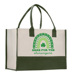 Saint Patrick's Day Personalized Cotton Canvas Tote Bag St Patrick Day Gift Shamrock Bag Lucky St Patrick's Irish Tote Bag Shenanigans Gift