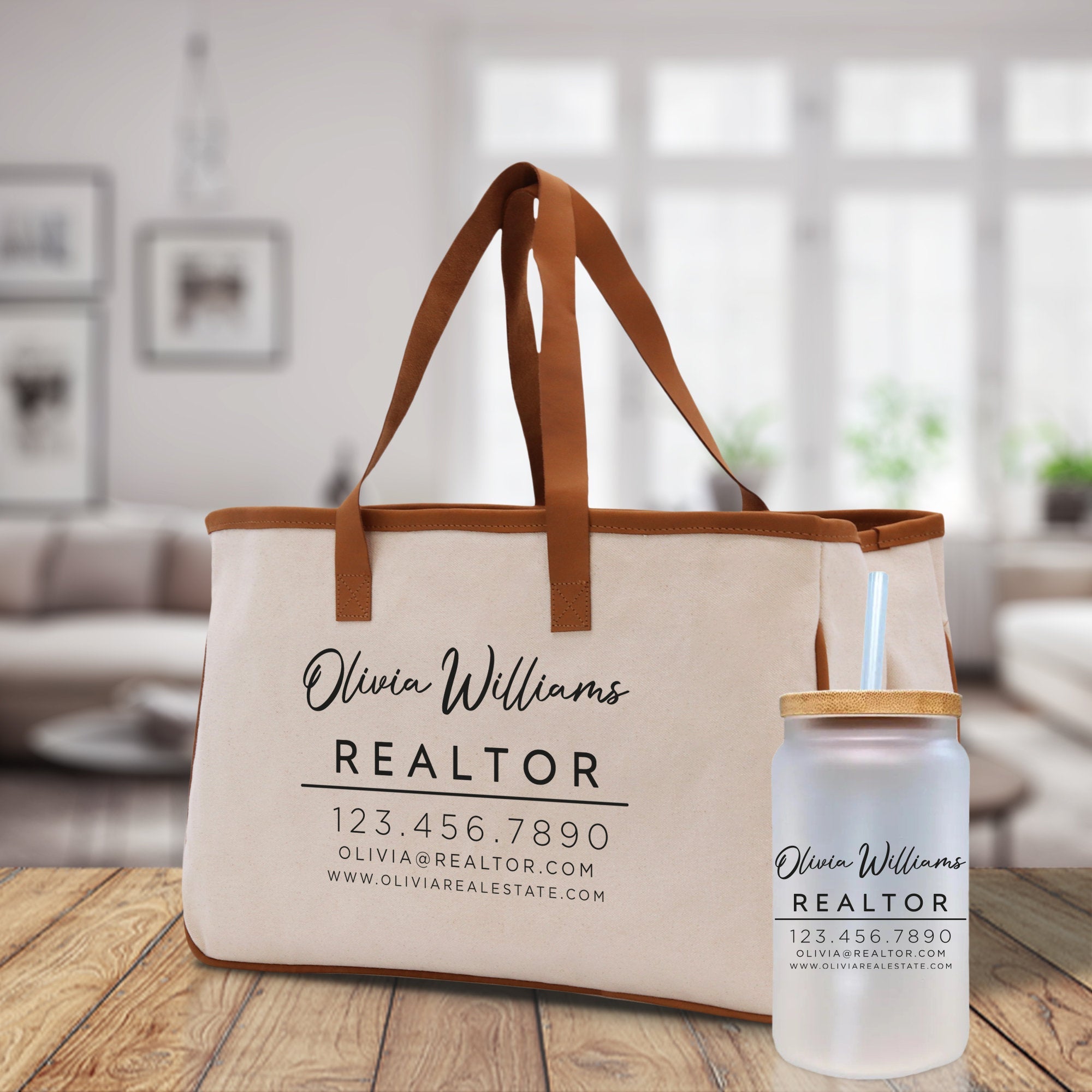 Realtor Tote Bag Personalized Business Tote Bag Custom Real Estate Agent Gift Bulk Business Logo Realtor Swag Real Estate Tote Bag