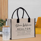 Realtor Tote Bag Personalized Business Tote Bag Custom Real Estate Agent Gift Bulk Business Logo Realtor Swag Real Estate Tote Bag