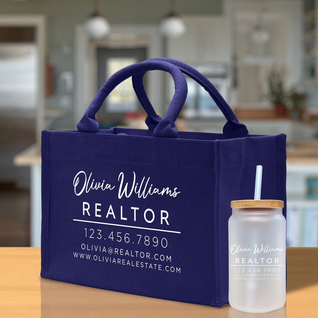 Realtor Tote Bag Personalized Business Tote Bag Custom Real Estate Agent Gift Bulk Business Logo Realtor Swag Real Estate Tote Bag
