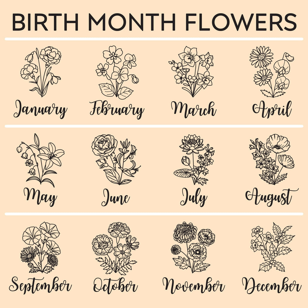 Personalized Kids and Grandkids Name Cotton Canvas Tote Bag Custom Flower Tote Bag Gift for Mom Gift for Grandma Birth Month Grandkids Name