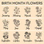 Personalized Kids and Grandkids Name Cotton Canvas Tote Bag Custom Flower Tote Bag Gift for Mom Gift for Grandma Birth Month Grandkids Name