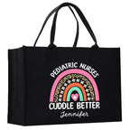 Pediatric Nurse Personalized Cotton Canvas Tote Bag Custom Nurse Gift Registered Nurse Tote RN Tote RN Gift Future Nursing Student Gift
