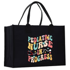 Pediatric Nurse Personalized Cotton Canvas Tote Bag Custom Nurse Gift Registered Nurse Tote RN Tote RN Gift Future Nursing Student Gift