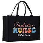 Pediatric Nurse Personalized Cotton Canvas Tote Bag Custom Nurse Gift Registered Nurse Tote RN Tote RN Gift Future Nursing Student Gift