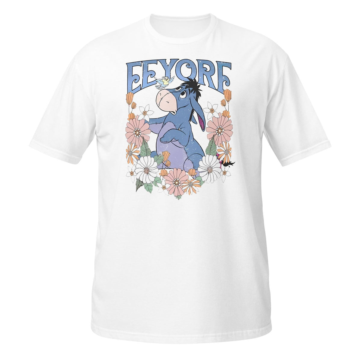 Retro Disney Eeyore Floral Vintage Tee | Winnie the Pooh Gra — Gildan Hoodie