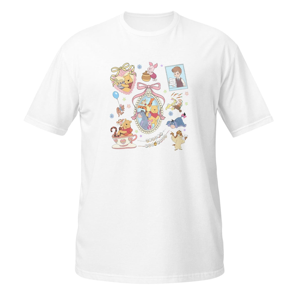 Coquette Winnie the Pooh Bow Vintage Tee | Cute Disney Graph — Gildan Hoodie