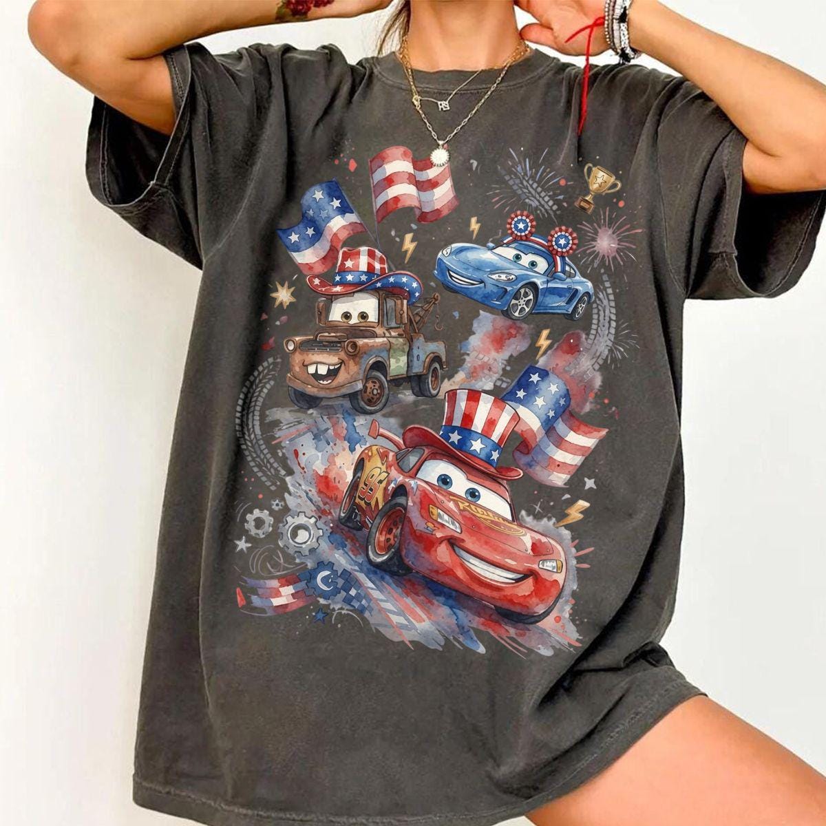 Patriotic Race Car — Gildan Sweatshirt
