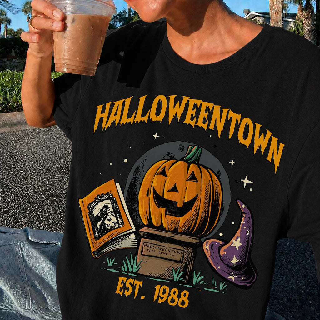 Retro Halloween Town Est 1988 Pumpkin — Bella+Canvas Tee
