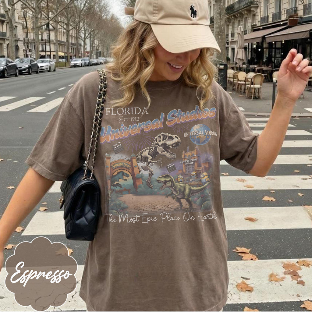 Retro Jurassic Park Dinosaur — Bella+Canvas Tee