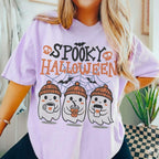 Retro Spooky Halloween Ghost Coffee — Gildan Sweatshirt