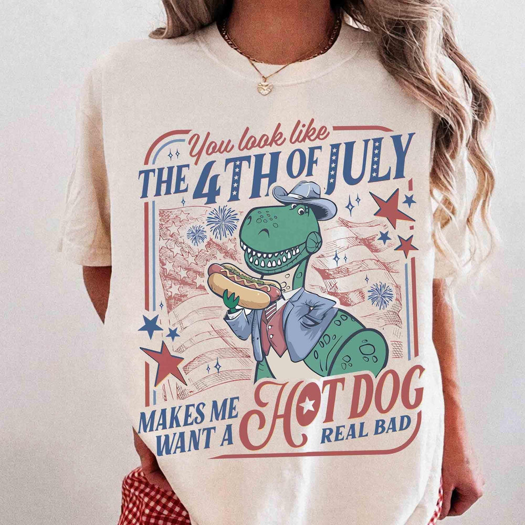 Comfort Colors Rex 4th of July Hot Dog — Gildan Hoodie