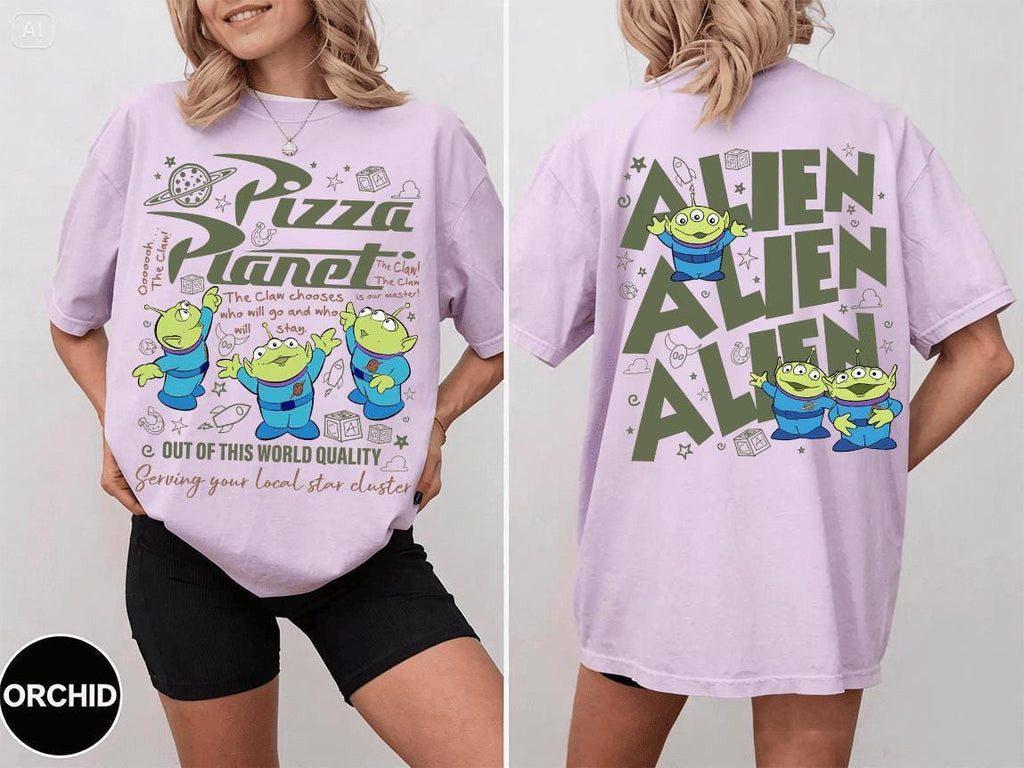 Toy Story Pizza Planet Aliens Comfort Colors — Gildan Hoodie