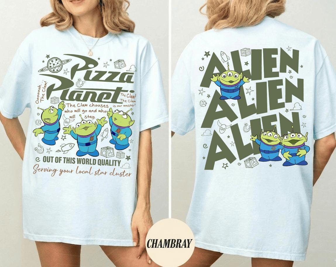 Toy Story Pizza Planet Aliens Comfort Colors — Gildan Hoodie