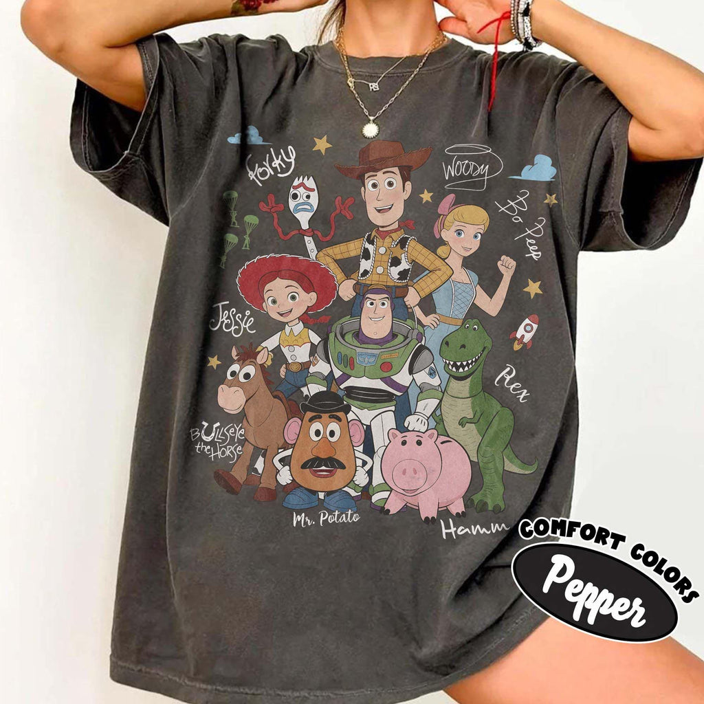Retro Toy Story Characters Comfort Colors — Gildan Hoodie