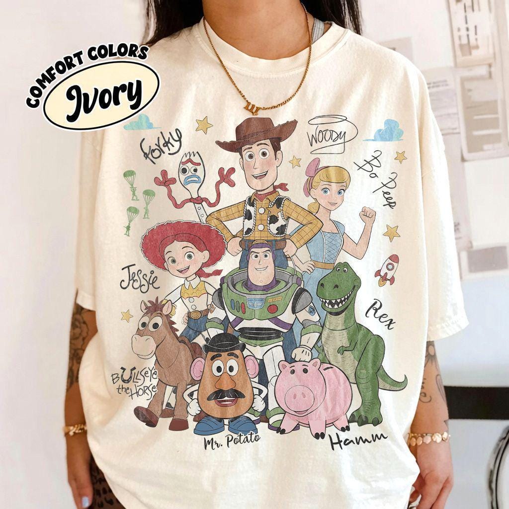 Retro Toy Story Characters Comfort Colors — Gildan Hoodie