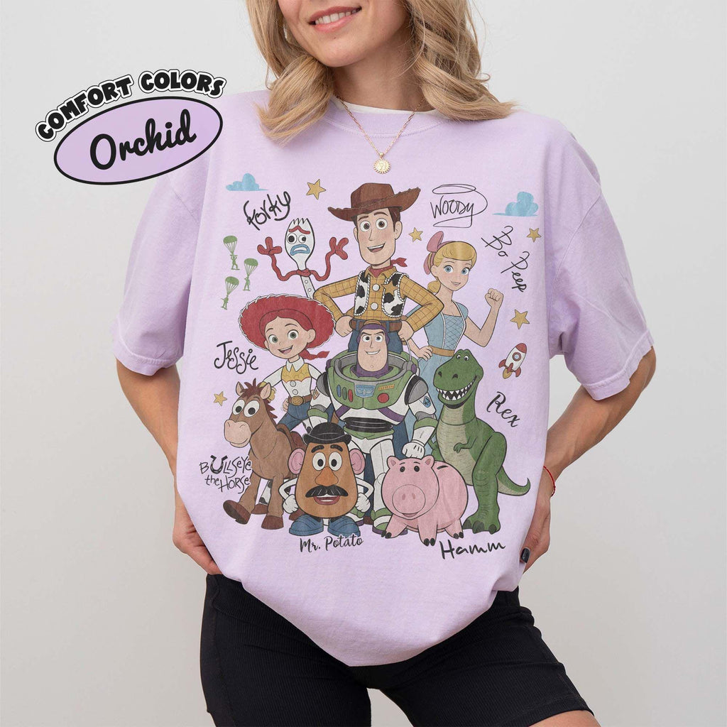 Retro Toy Story Characters Comfort Colors — Gildan Hoodie