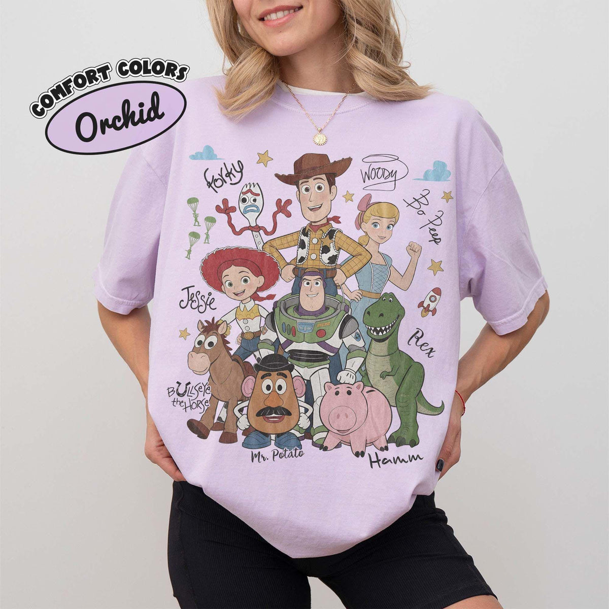 Retro Toy Story Characters Comfort Colors — Gildan Hoodie