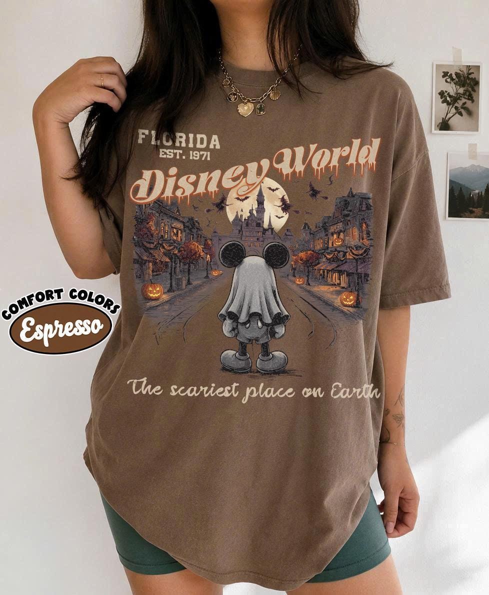 Retro Distressed Ghost Mickey Main Street Halloween Comfort  — Gildan Sweatshirt