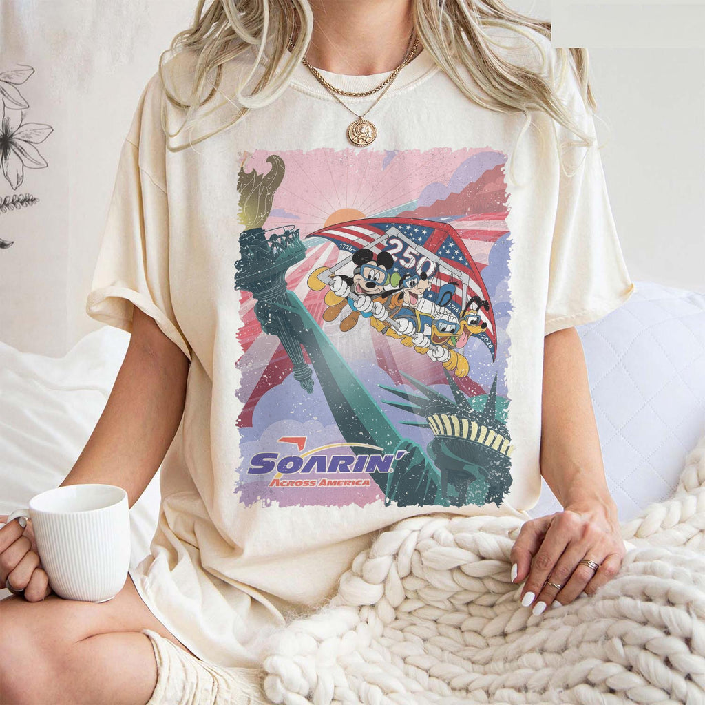 Retro Retro Soarin' Across America Mickey and Friends — Comfort Colors Tee