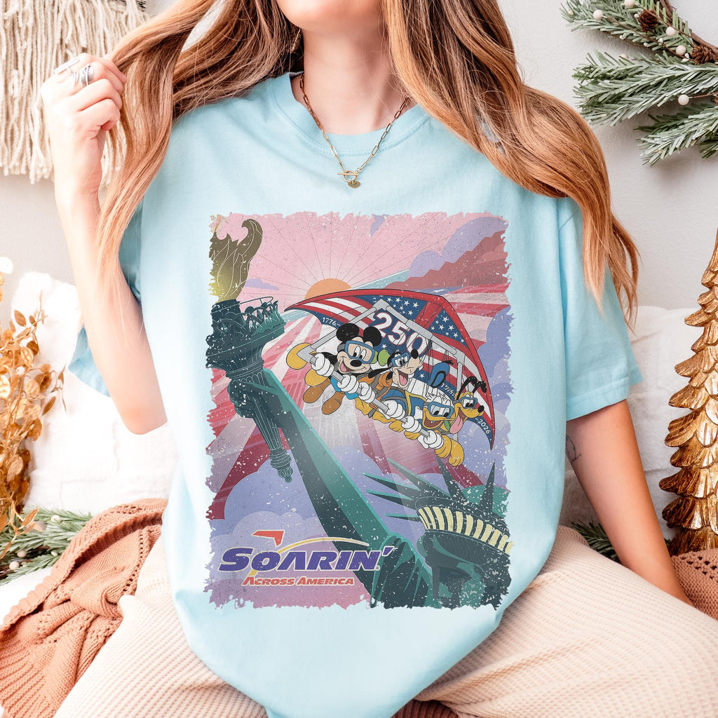 Retro Retro Soarin' Across America Mickey and Friends — Comfort Colors Tee