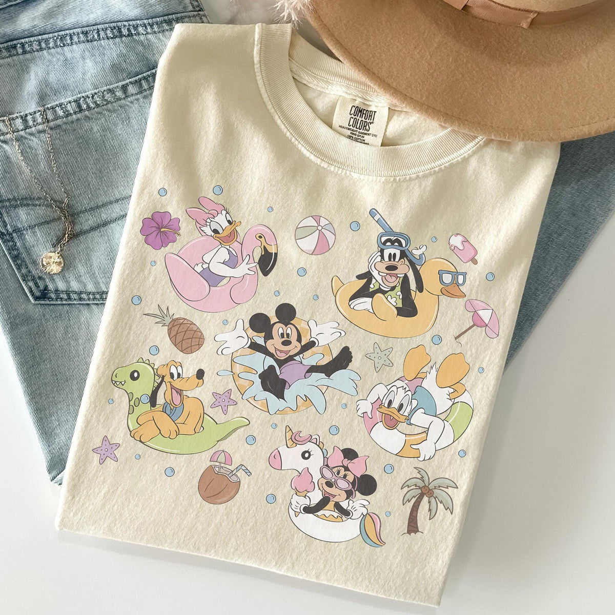 Retro Mickey and Friends Summer Vibes Comfort Colors Shirts — Comfort Colors Tee