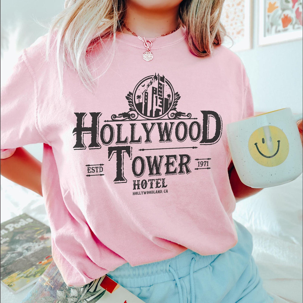 Retro Hollywood Tower Hotel — Comfort Colors Tee