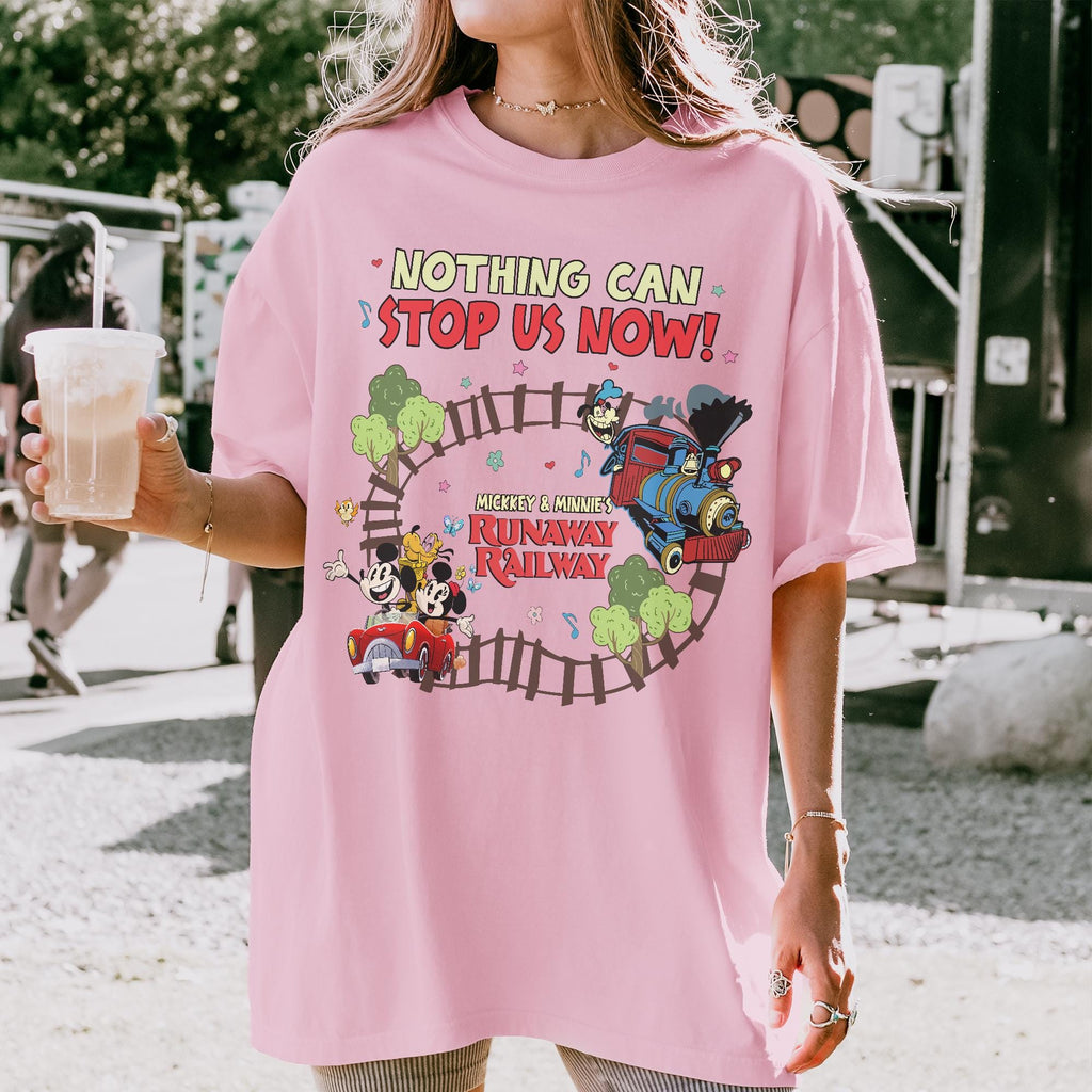 Retro Mickey and Minnie's Runaway Railway Nothing Can Stop U — Gildan Hoodie