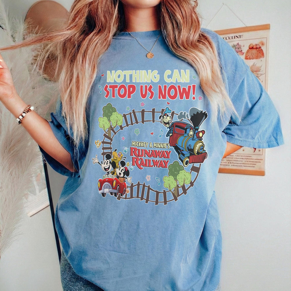 Retro Mickey and Minnie's Runaway Railway Nothing Can Stop U — Gildan Sweatshirt