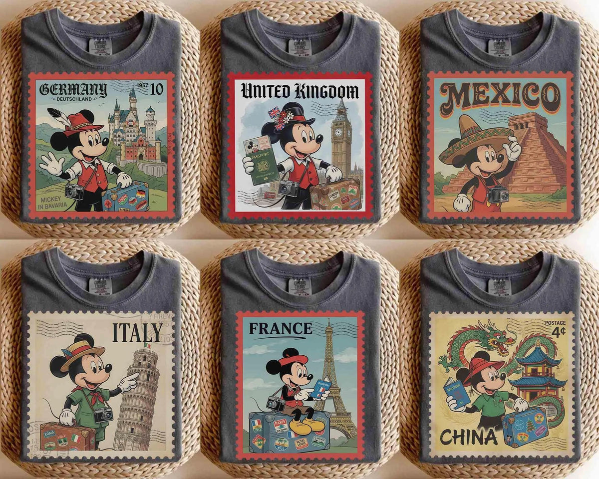 Retro Disney Mickey Mouse Epcot World Showcase — Comfort Colors Tee