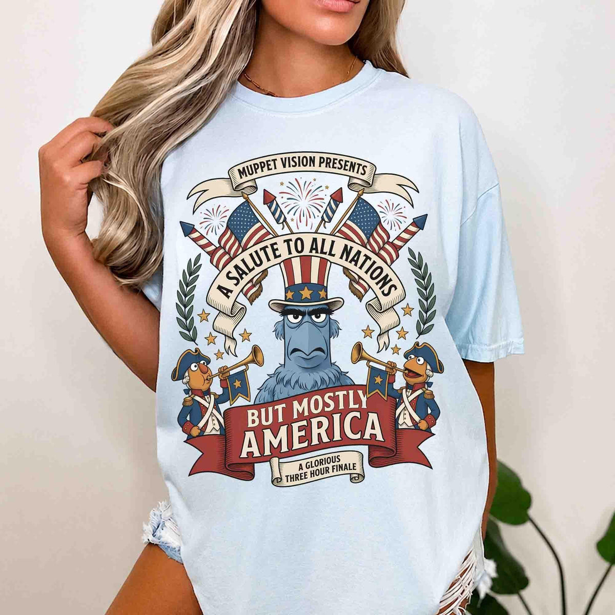 Muppet Sam Eagle Patriotic July 4th — Gildan Sweatshirt