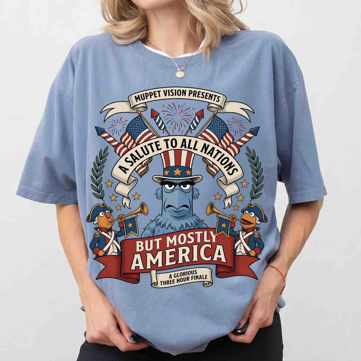 Muppet Sam Eagle Patriotic July 4th — Gildan Sweatshirt