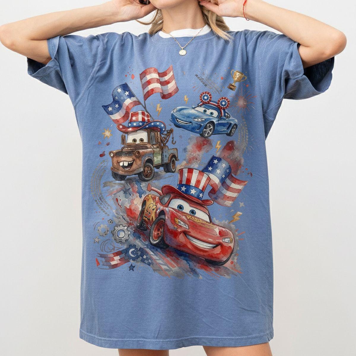 Patriotic Race Car — Gildan Sweatshirt