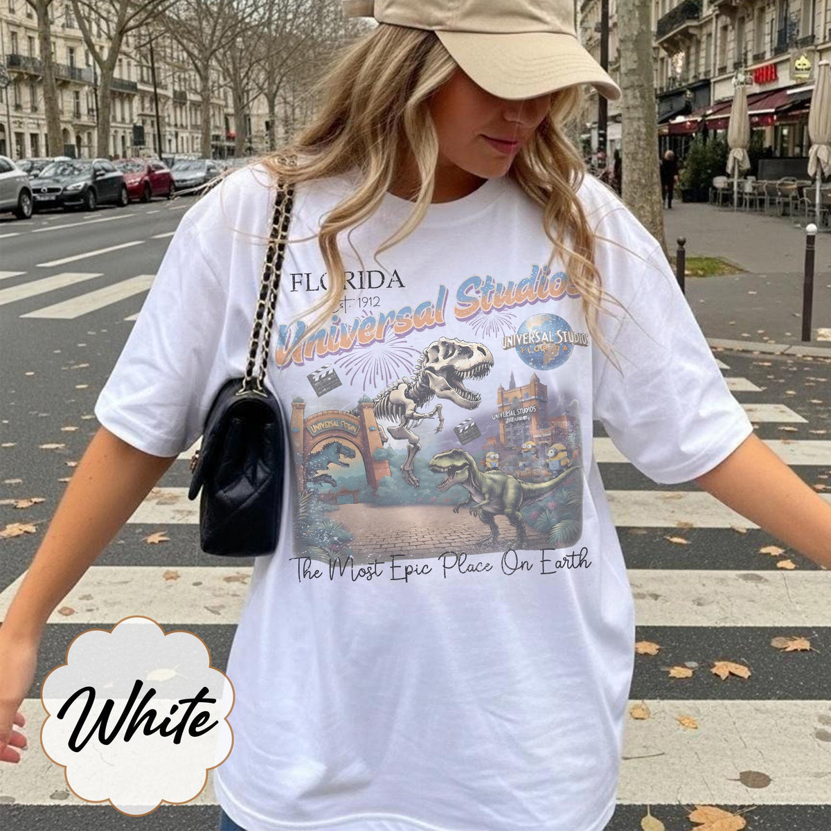 Retro Jurassic Park Dinosaur — Bella+Canvas Tee