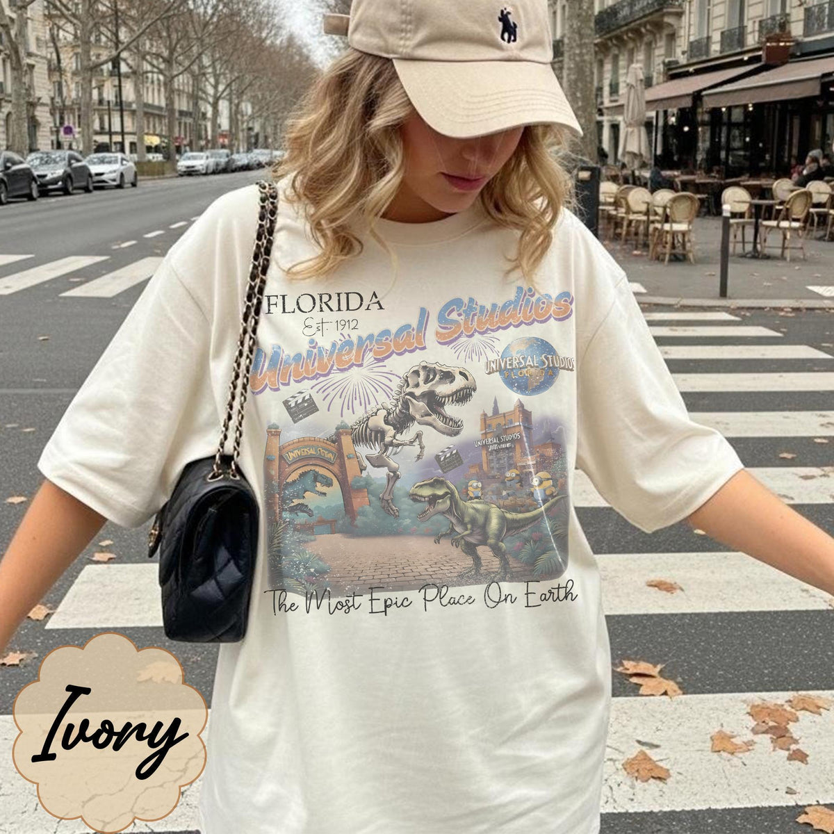 Retro Jurassic Park Dinosaur — Bella+Canvas Tee