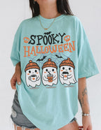 Retro Spooky Halloween Ghost Coffee — Bella+Canvas Tee