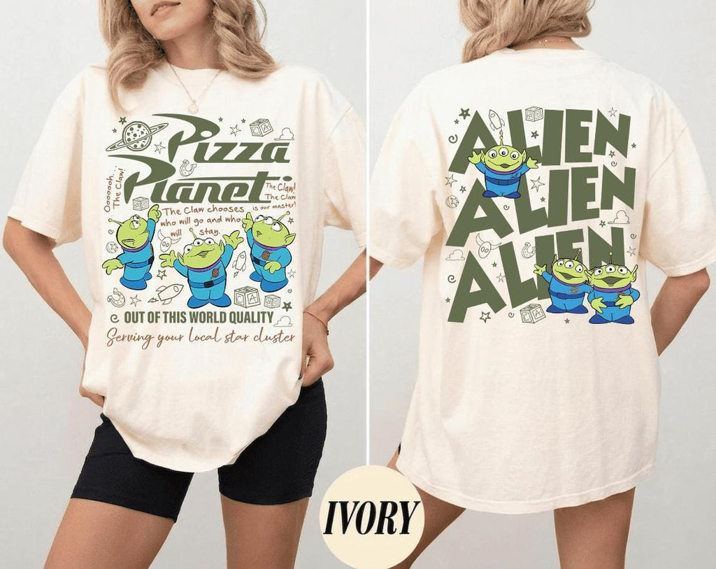 Toy Story Pizza Planet Aliens Comfort Colors — Gildan Hoodie