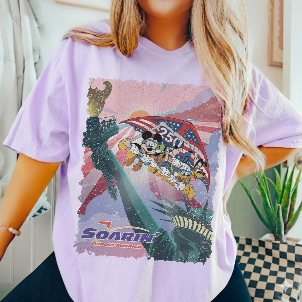 Retro Retro Soarin' Across America Mickey and Friends — Comfort Colors Tee