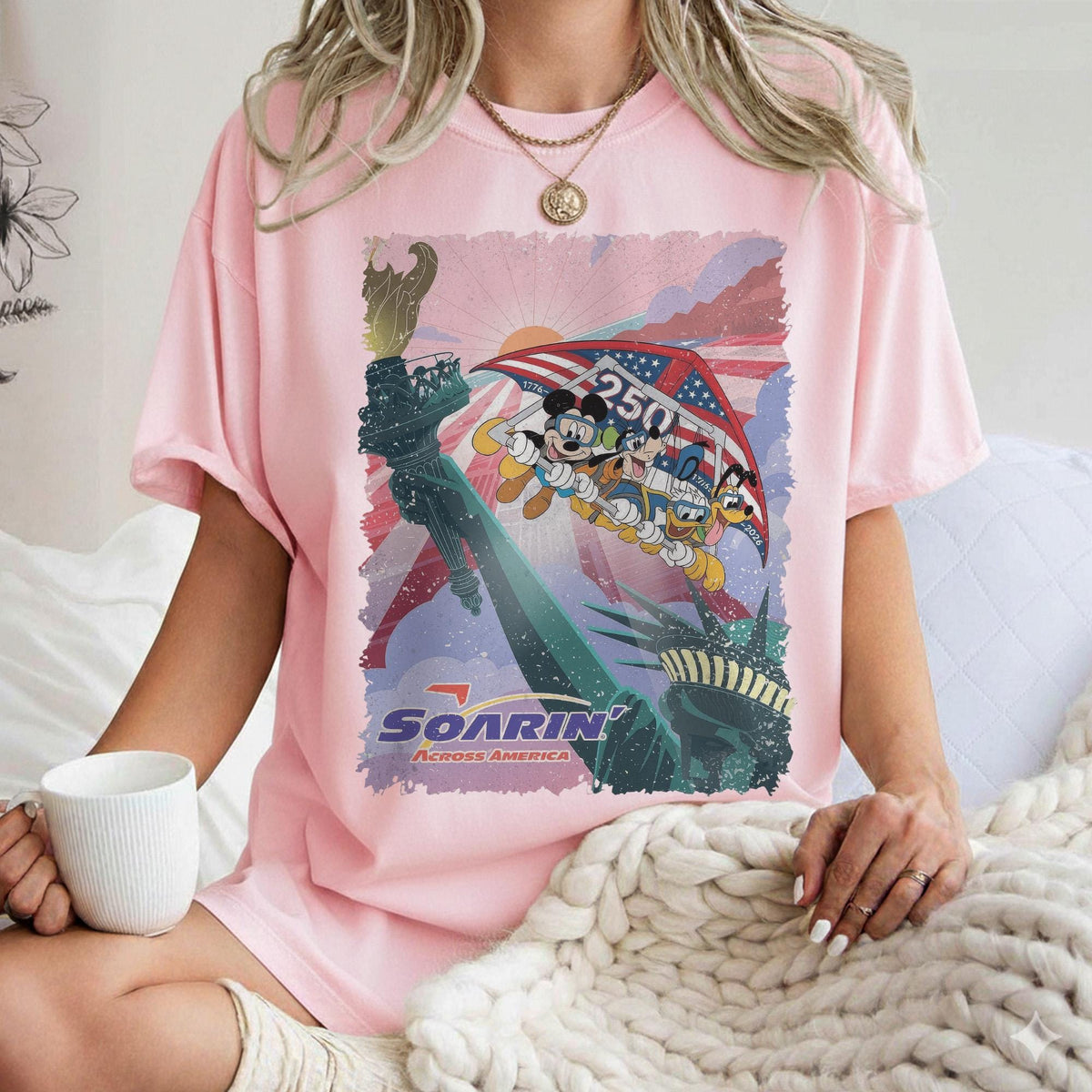 Retro Retro Soarin' Across America Mickey and Friends — Comfort Colors Tee