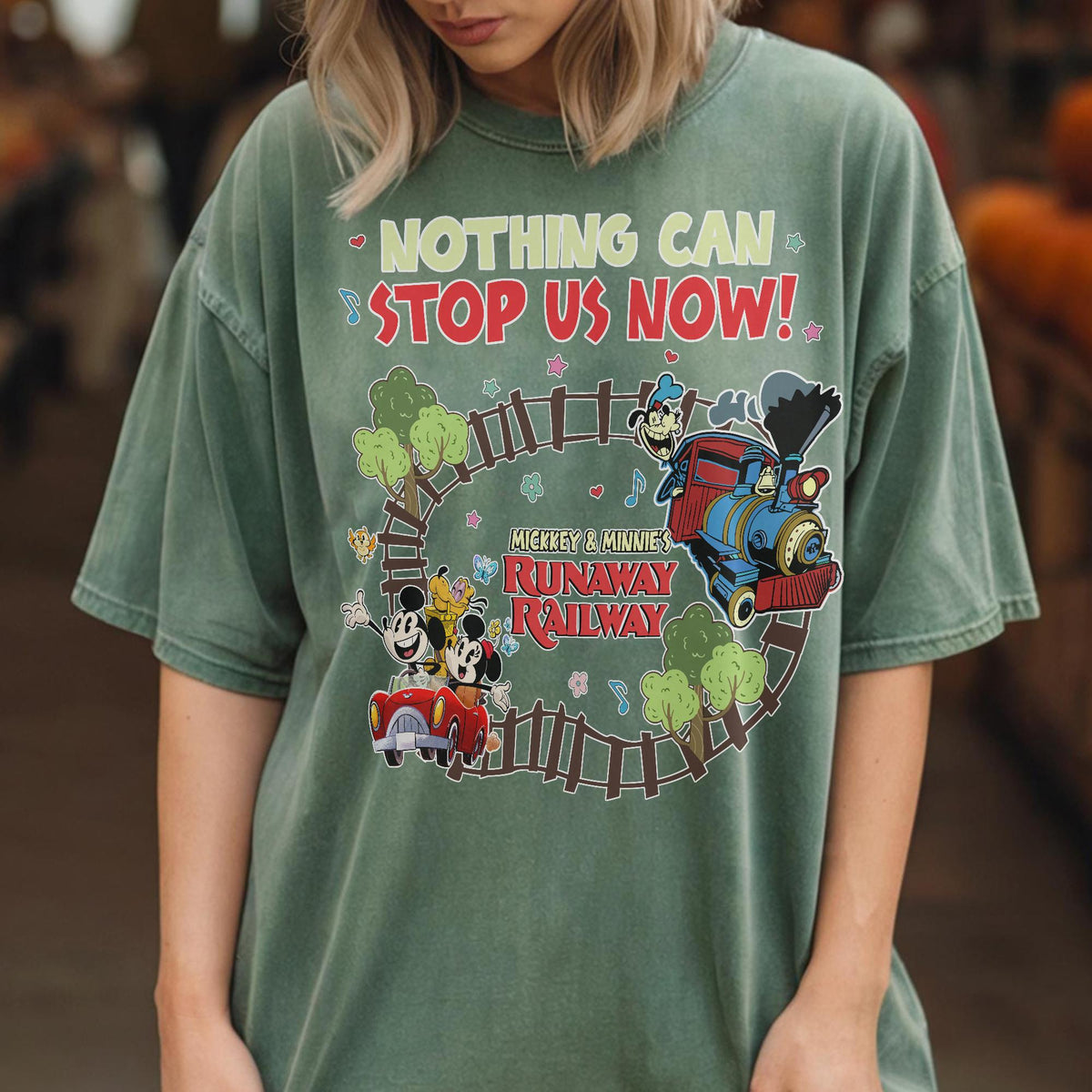 Retro Mickey and Minnie's Runaway Railway Nothing Can Stop U — Gildan Sweatshirt