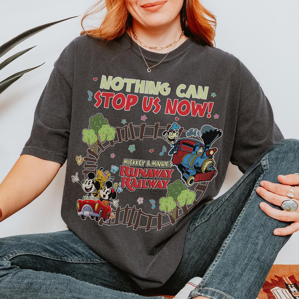Retro Mickey and Minnie's Runaway Railway Nothing Can Stop U — Gildan Hoodie